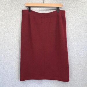 Toast‎ Women's Knit Pencil Skirt Maroon Red Career Knee Length Measures US 12